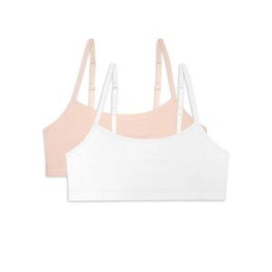 Danskin Girls 2Pc White(1) & Pink(1) Bralette Starter Bra